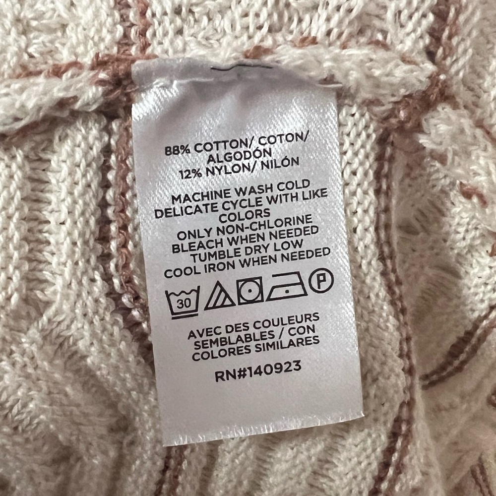 NWT Loft Cream and Brown Scalloped A-Line Dress Size Large - Picture 4 of 5